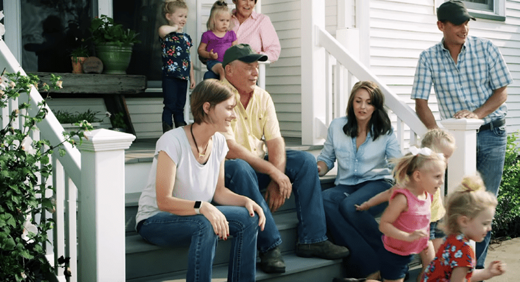 family on front porch