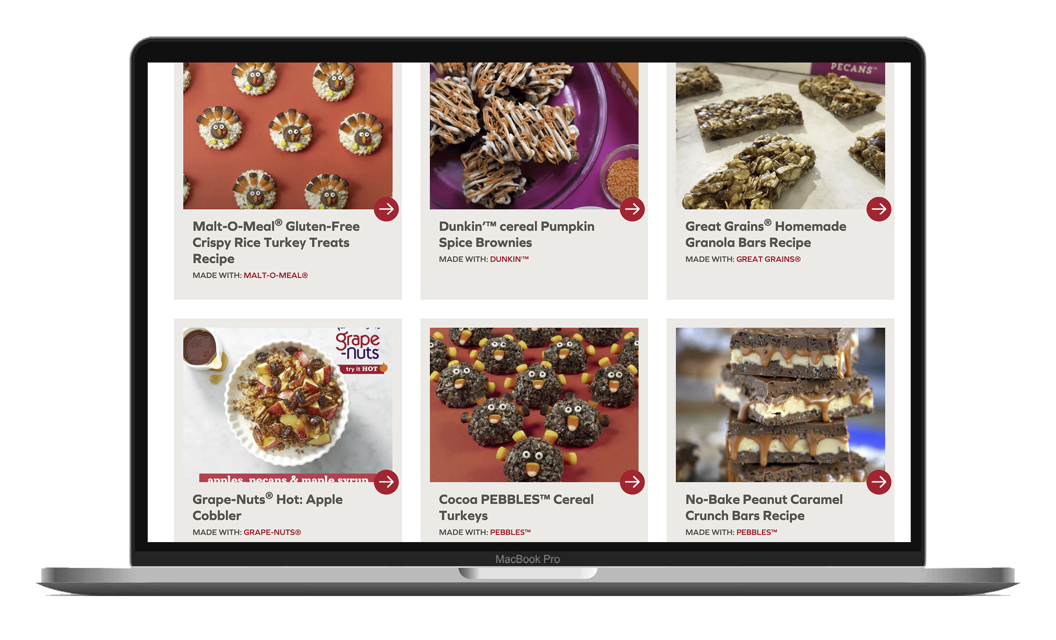 post consumer brands website recipe page